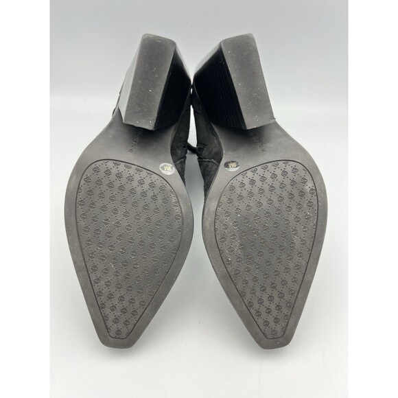 Antonio Melani Womans Suede Cowgirl Pointy Toe Western Ankle Boots Block Heel 9 - Picture 6 of 7